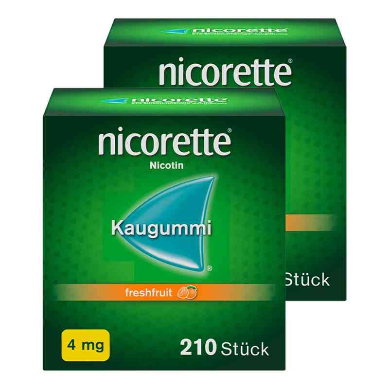 nicorette® Kaugummi 4 mg freshfruit 2x210 stk von Kenvue Germany GmbH (OTC) PZN 08102008