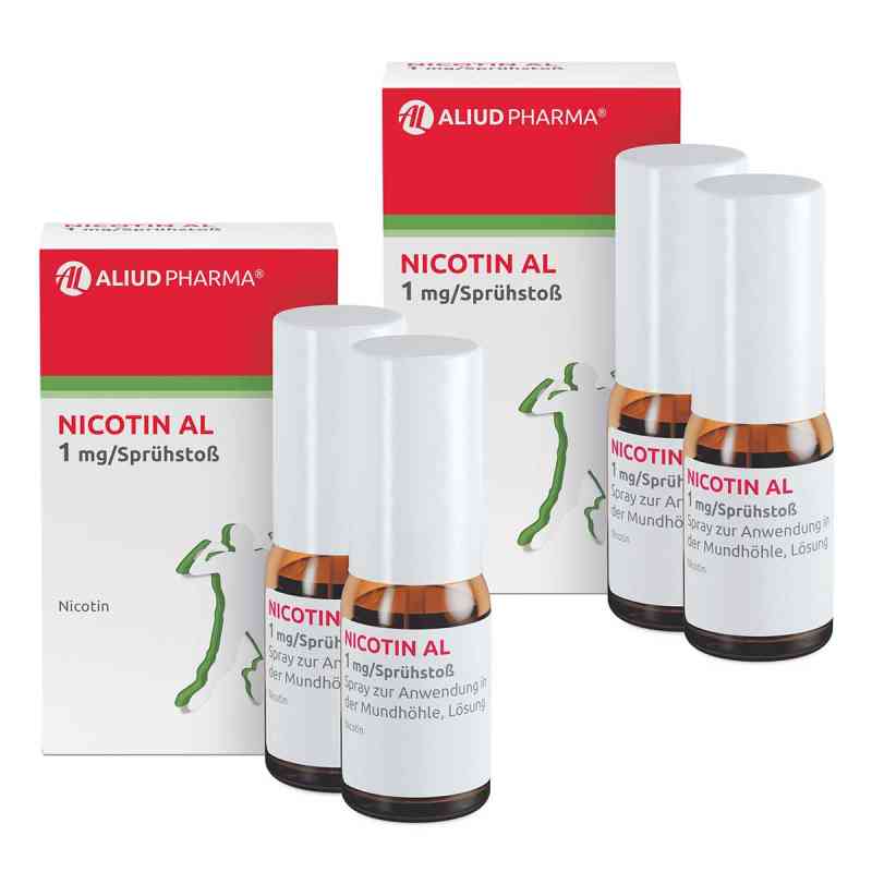 Nicotin AL 1 mg/Sprühstoß Spray zur Anwendung in der Mundhöhle 2 x2 stk von ALIUD Pharma GmbH PZN 08102658