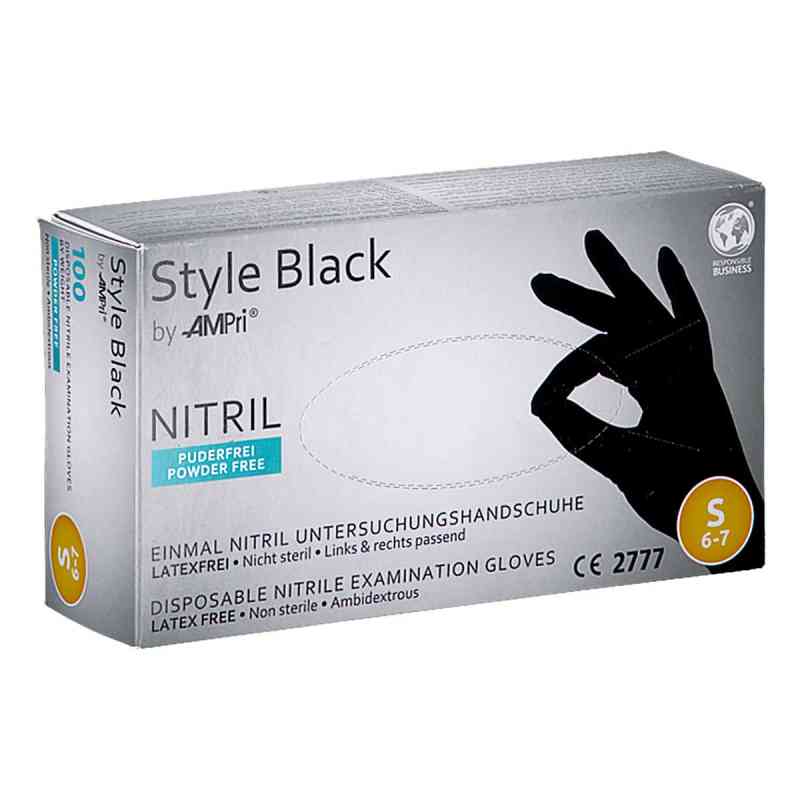 Nitril Unters.handschuhe unste.puderfrei S schwarz 100 stk von Dr. Junghans Medical GmbH PZN 09649334