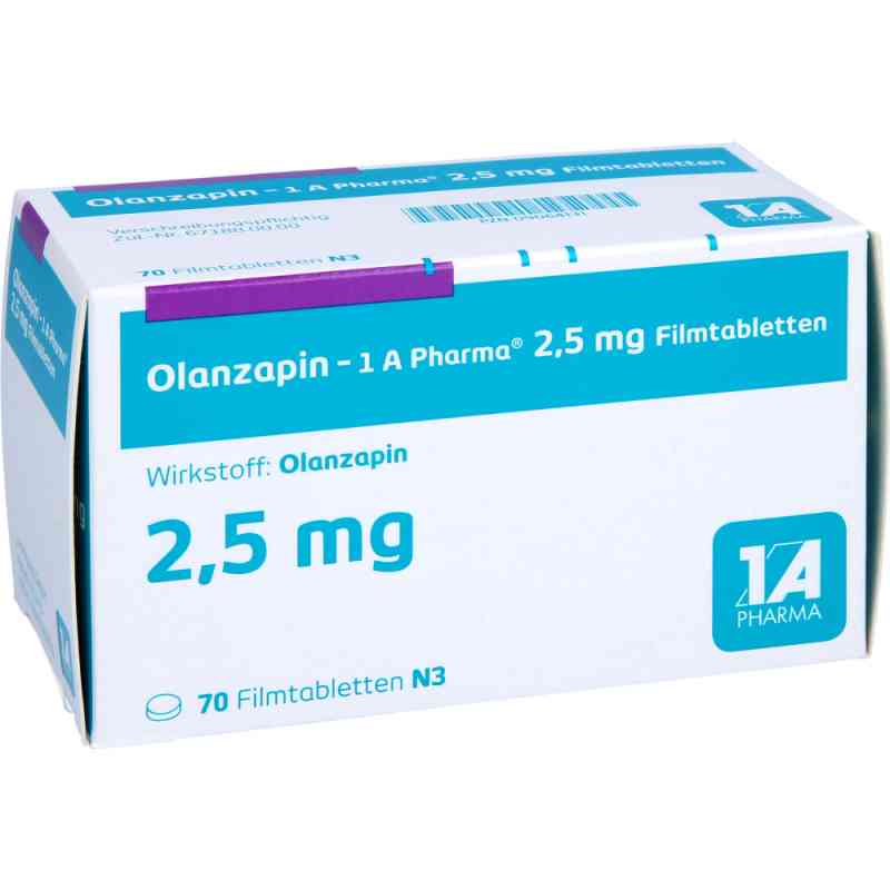 Olanzapin-1A Pharma 2,5mg 70 stk von 1 A Pharma GmbH PZN 09064131