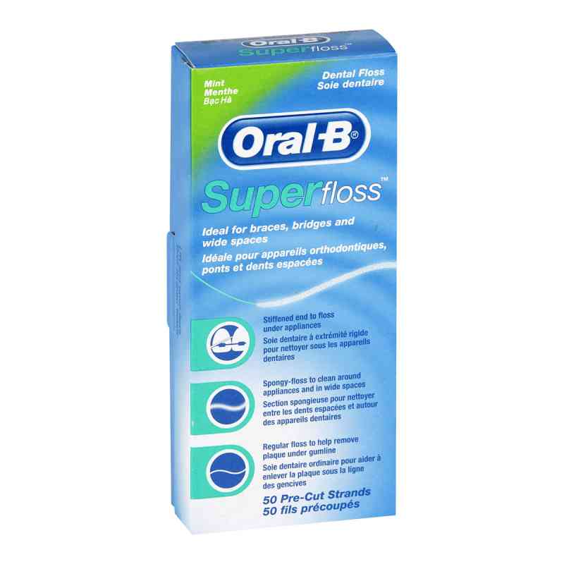 Oral B Superfloss Zahnseidefäden minze 50 stk von A-1 Dental Beyer+Hämmerich PZN 15731927