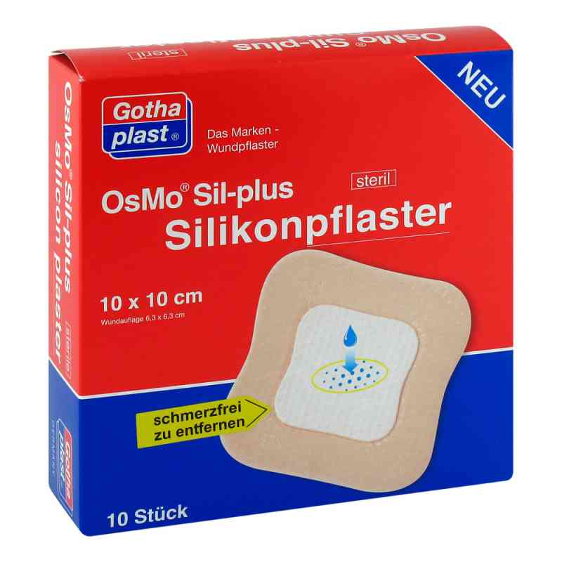 Osmo Sil-plus Silikonauflage 10x10 cm steril 10 stk von Gothaplast GmbH PZN 11896933