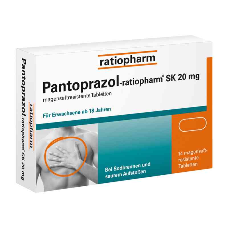 Pantoprazol-ratiopharm® SK 20 mg bei Sodbrennen  14 stk von ratiopharm GmbH PZN 05520856