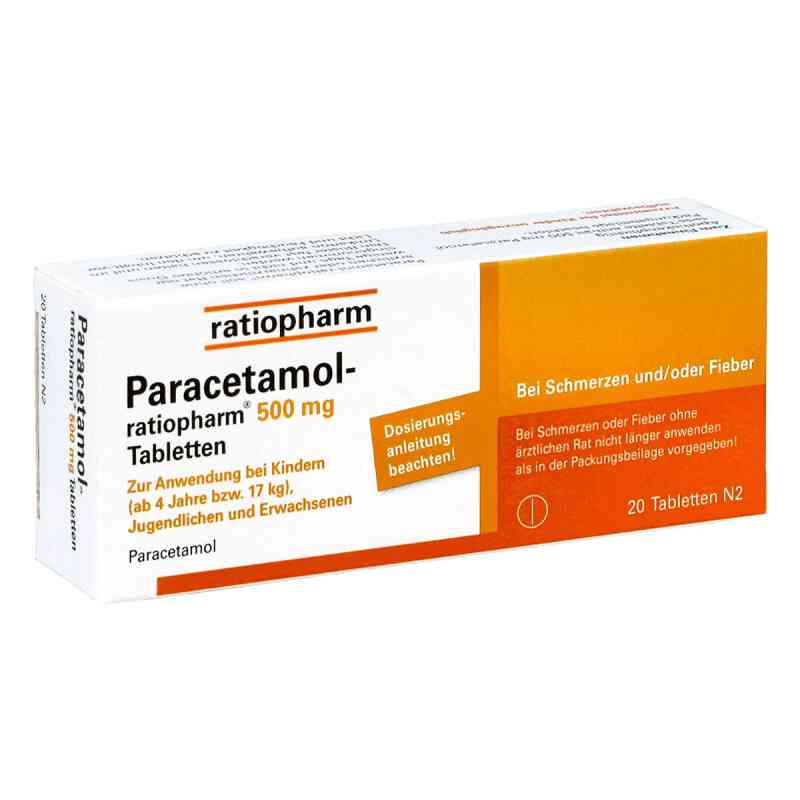 Paracetamol ratiopharm 500mg - bei Fieber 20 stk von ratiopharm GmbH PZN 01126111