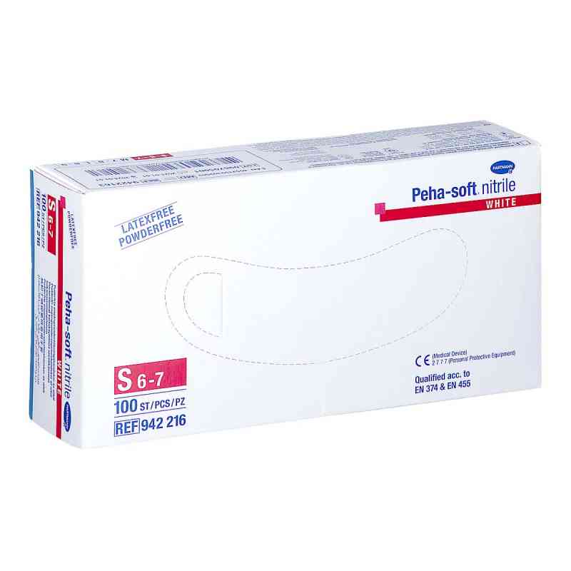 Peha Soft nitrile white Unt.hands. pud.fr. unsteril S 100 stk von PAUL HARTMANN AG PZN 09339013