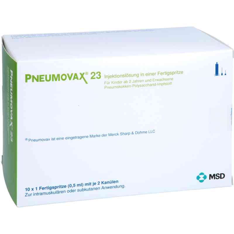 Pneumovax 23 iniecto l.i.e.fertigspr.+2 Beigef.kanülen 10X0.5 ml von kohlpharma GmbH PZN 16133878