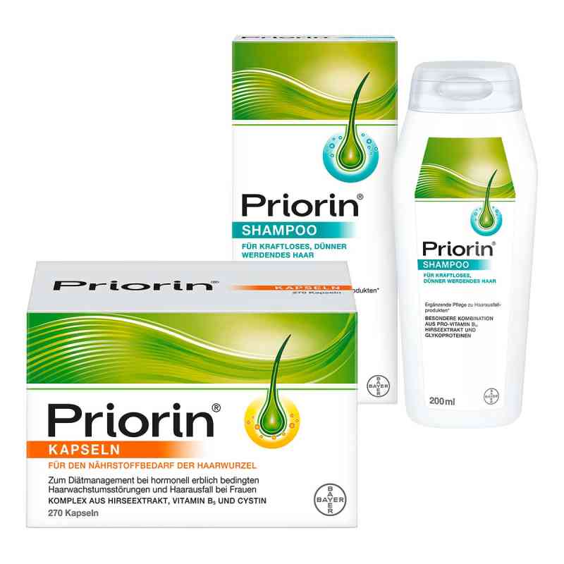 Priorin Haarpflege-Set: Priorin Kapseln 270Stück + Shampoo 200ml 1 stk von Bayer Vital GmbH PZN 08102013