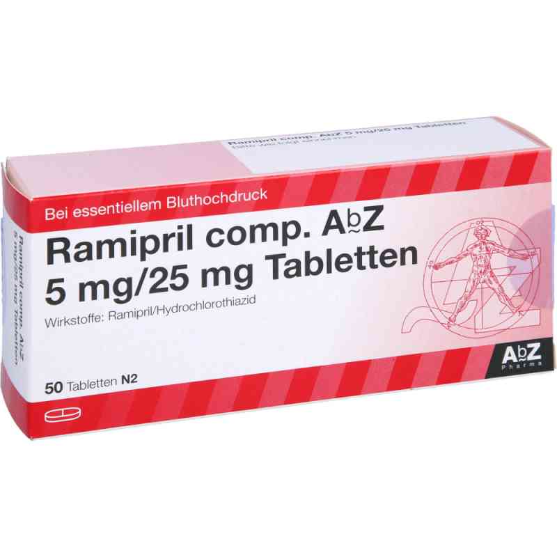 Ramipril compositus Abz 5 mg/25 mg Tabletten 50 stk von AbZ Pharma GmbH PZN 01755700