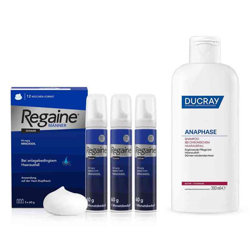 Regaine® Männer Schaum (3x60 ml) + Ducray Anaphase Shampoo 1 Set von  PZN 08107515