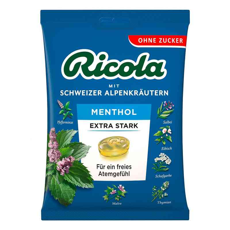 Ricola ohne Zucker Beutel Menthol Extra Stark Bonbons 75 g von MARVECS GmbH PZN 18043524