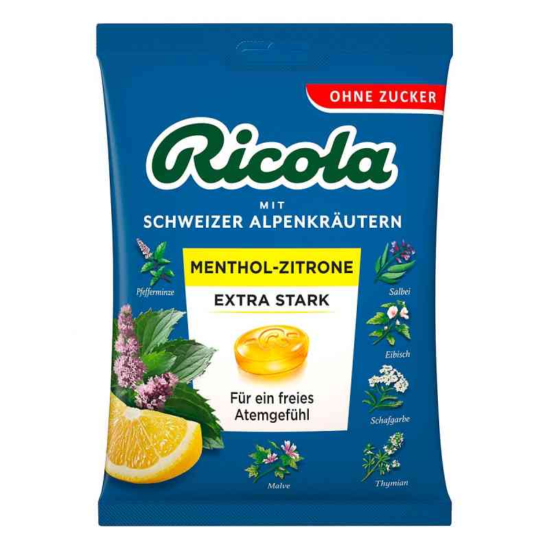 Ricola ohne Zucker Menthol-Zitrone Extra Stark Bonbons 75 g von MARVECS GmbH PZN 18043547
