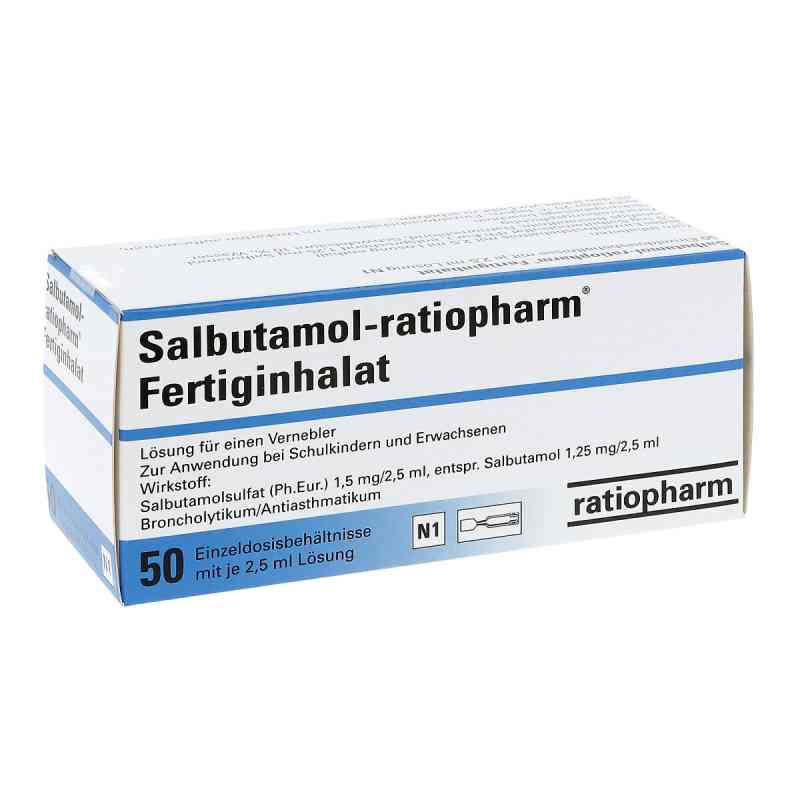 Salbutamol-ratiopharm Fertiginhalat 50X2.5 ml von ratiopharm GmbH PZN 08527126