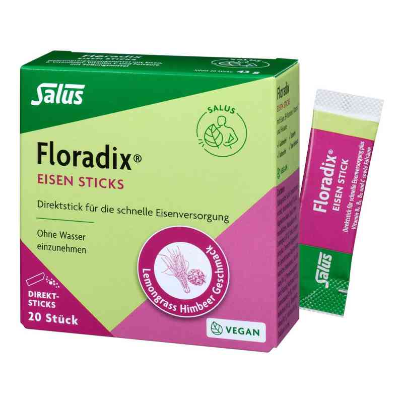 Salus Floradix Eisen Sticks Pulver 20 stk von SALUS Pharma GmbH PZN 19104765