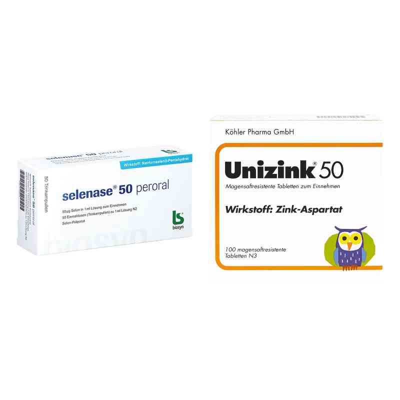Selenase 50 peroral + Unizink 50 1 Set von  PZN 08107534