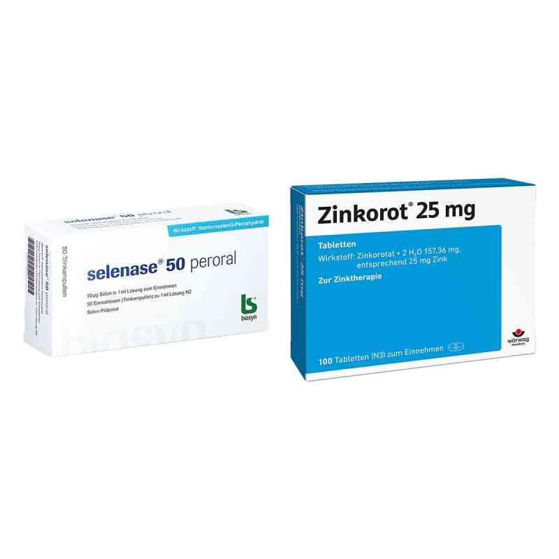 Selenase 50 peroral + Zinkorot 25 mg Zink Tabletten 1 Set von  PZN 08107535