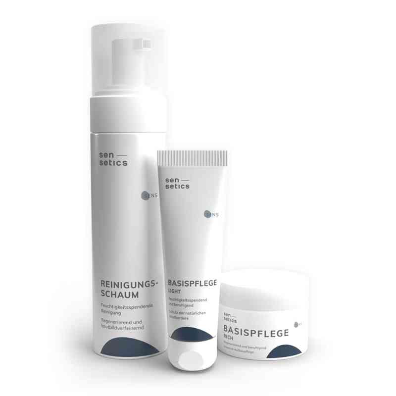 sensetics Set für empf. Haut: Reinigung + Feuchtigkeitspflege 200+50+50 ml von apo.com Group GmbH PZN 08105329