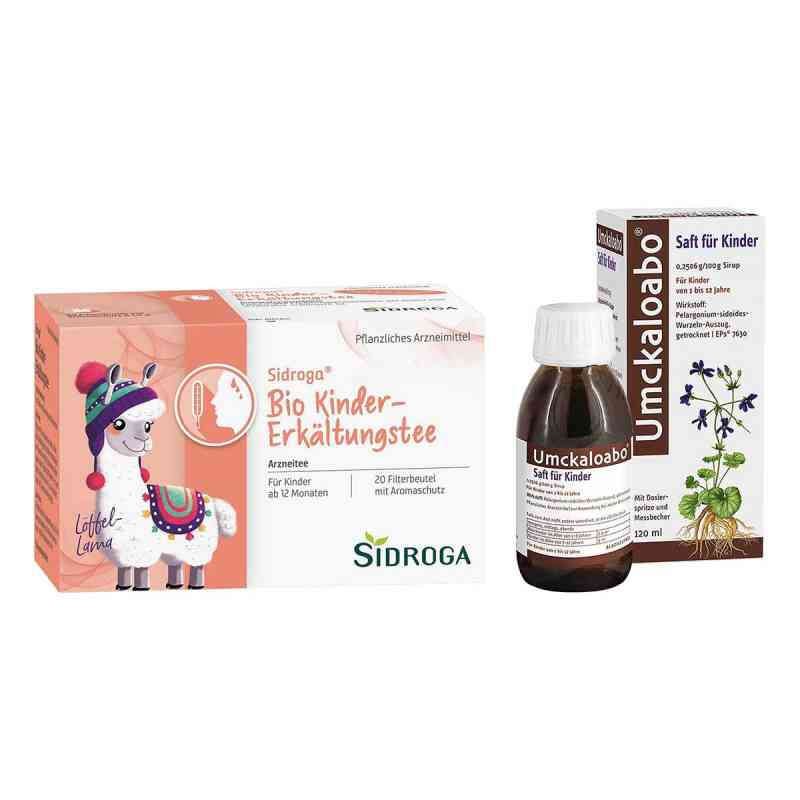 Sidroga Bio Kinder-Erkältungstee + Umckaloabo Saft für Kinder 1 Set von  PZN 08106797
