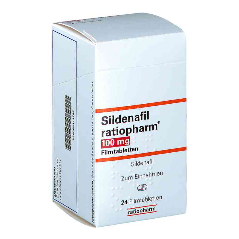 Sildenafil ratiopharm 100mg 24 stk von ratiopharm GmbH PZN 04313782