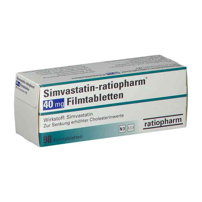 Simvastatin-ratiopharm 40mg 98 stk von ratiopharm GmbH PZN 03459093