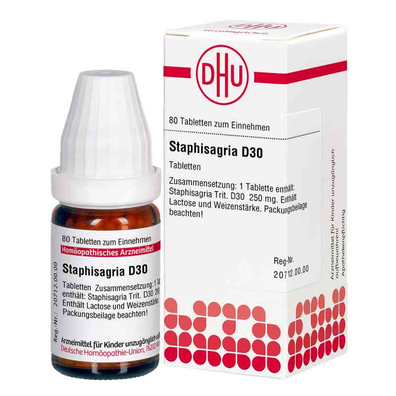 Staphisagria D30 Tabletten 80 stk von DHU-Arzneimittel GmbH & Co. KG PZN 02106487