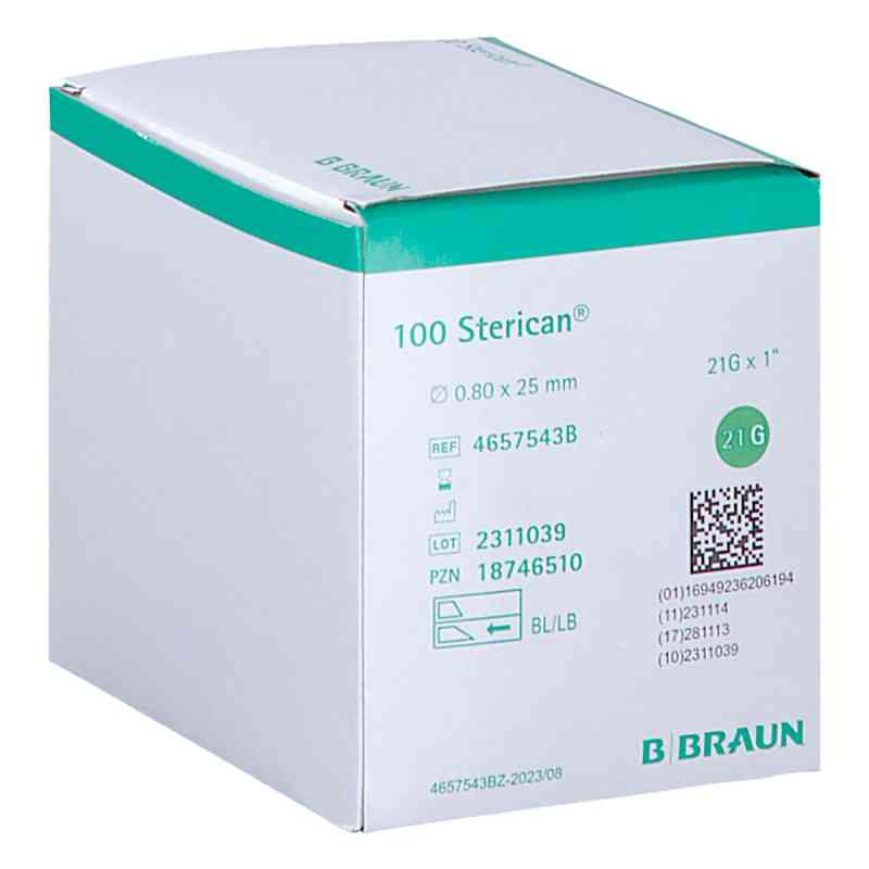 Sterican Einmalkanüle 21 G 25 Mm 100 stk von B. Braun Melsungen AG PZN 18746510