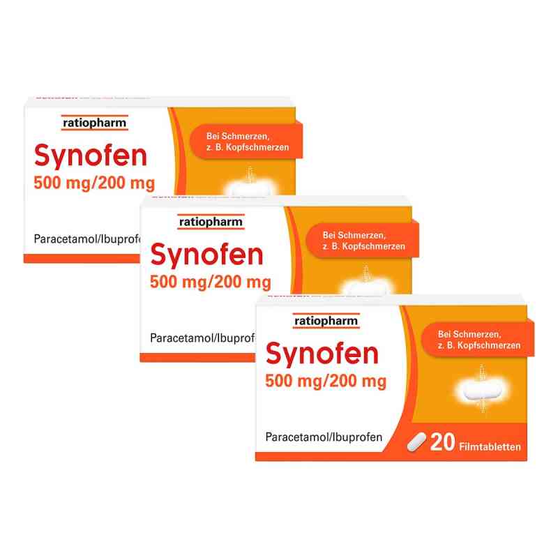 Synofen – mit Ibuprofen und Paracetamol 3x20 stk von ratiopharm GmbH PZN 08106435