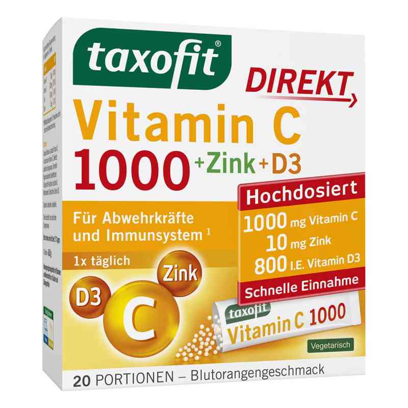 Taxofit Vitamin C 1000 + Zink+ D3 Direkt Granulat 20 stk von MCM KLOSTERFRAU Vertr. GmbH PZN 18652909