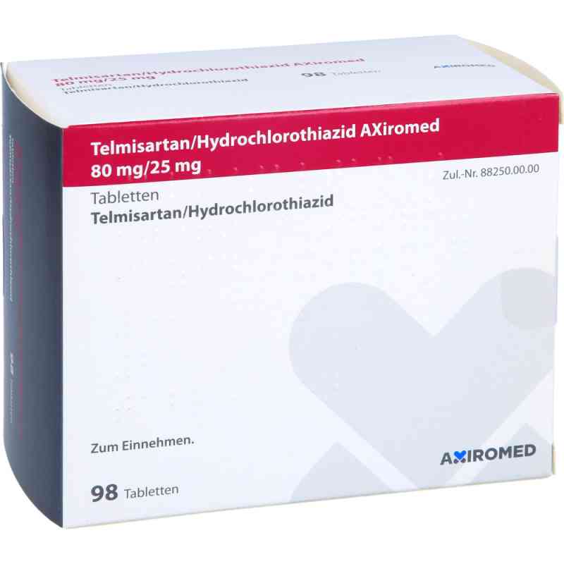 Telmisartan/hydrochlorothiazid Axiromed 80/25 mg 98 stk von Medical Valley Invest AB PZN 13716504