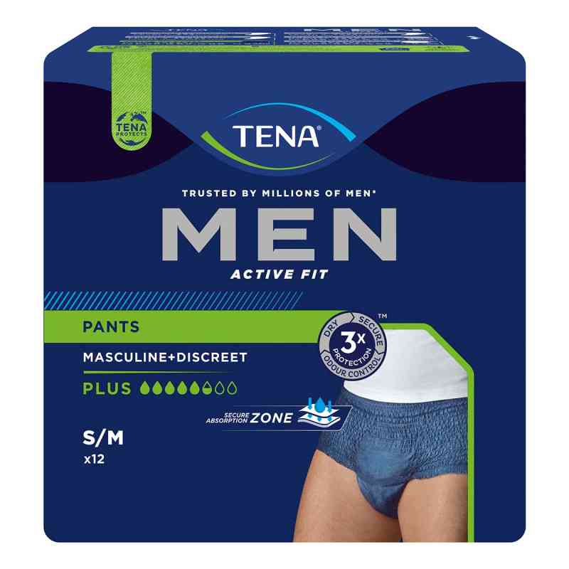 Tena Men Act.fit Inkontinenz Pants Plus S/m Blau 12  von Essity Germany GmbH PZN 17981479