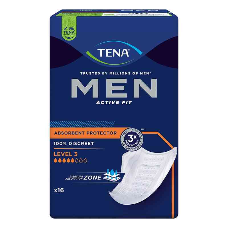 Tena Men Active Fit Level 3 Inkontinenz Einlagen 16 stk von Essity Germany GmbH PZN 17981769