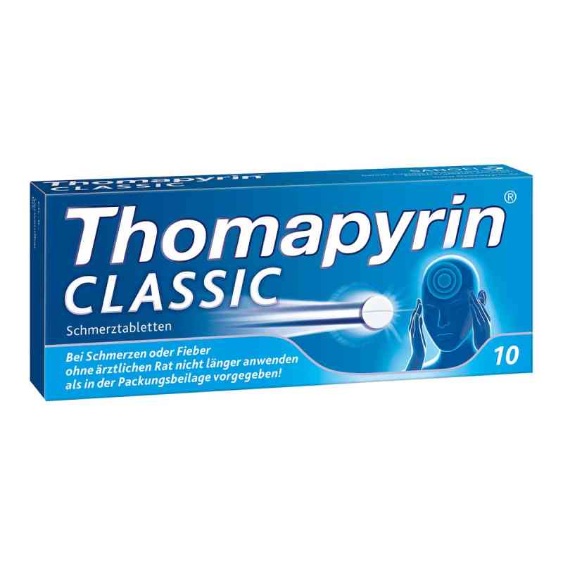 Thomapyrin CLASSIC Schmerztabletten bei Kopfschmerzen 10 stk von A. Nattermann & Cie GmbH PZN 03046698