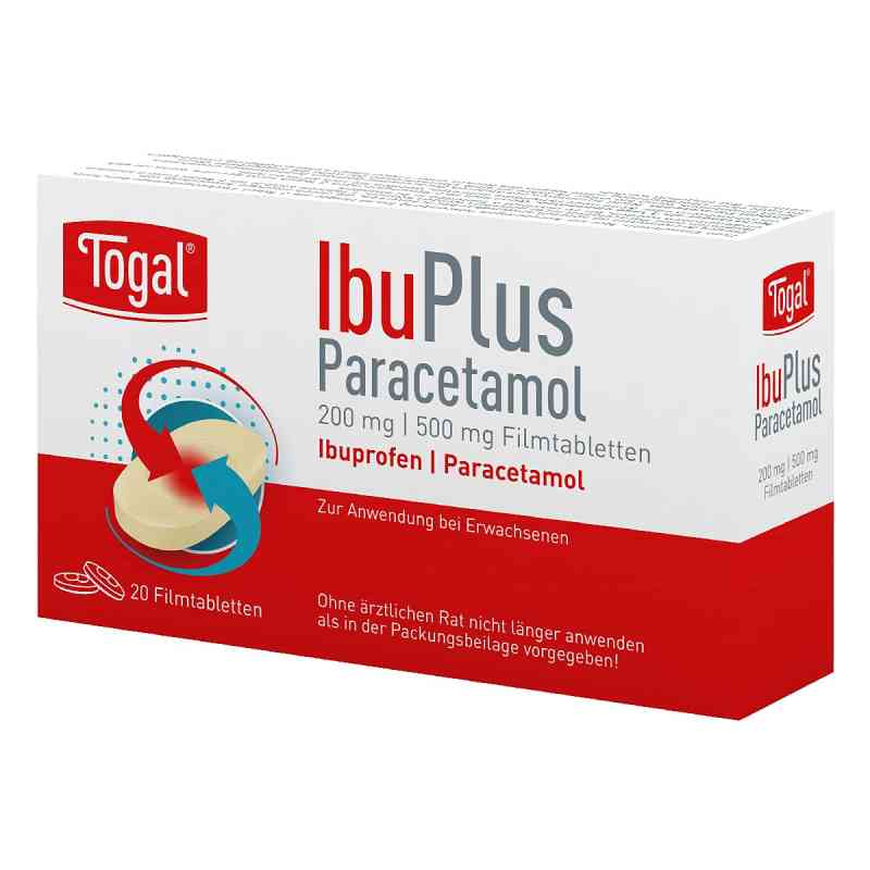 Togal Ibuplus Paracetamol 200 mg/500 mg Filmtabletten  20 stk von Kyberg Pharma Vertriebs GmbH PZN 19349521