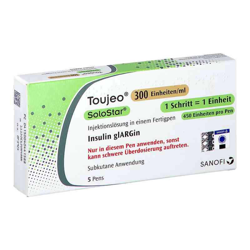 Toujeo 300 Einheiten/ml SoloStar 1,5ml Pen 5X1.5 ml von Sanofi-Aventis Deutschland GmbH PZN 04044158