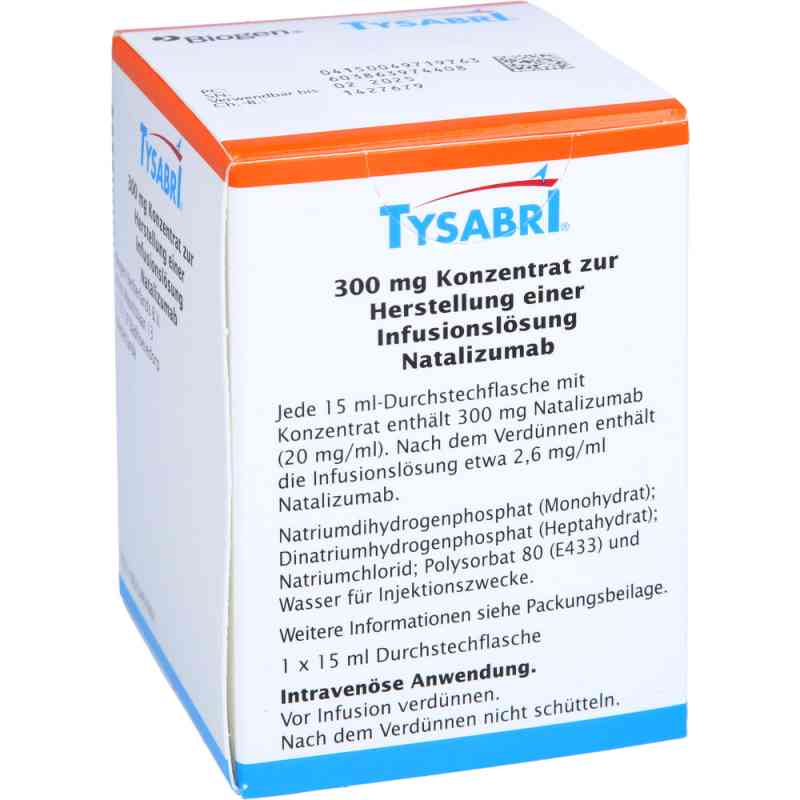 Tysabri 300 mg 20 mg/ml Konz.z.herst.e.inf.-lsg. 1 stk von Biogen GmbH PZN 04971976