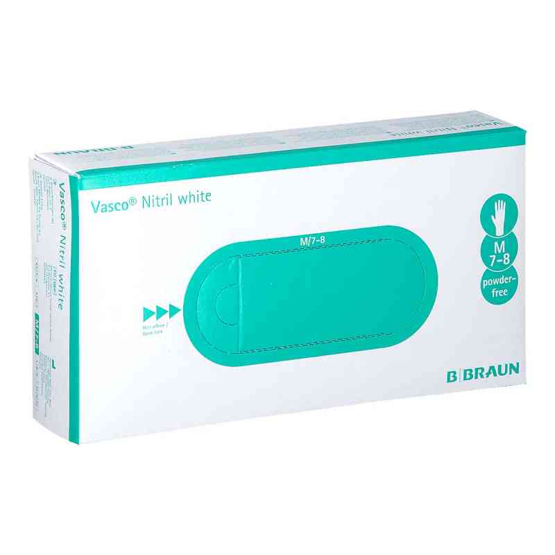 Vasco Nitril white Untersuchungshandschuhe Größe m 100 stk von B. Braun Melsungen AG PZN 07789344