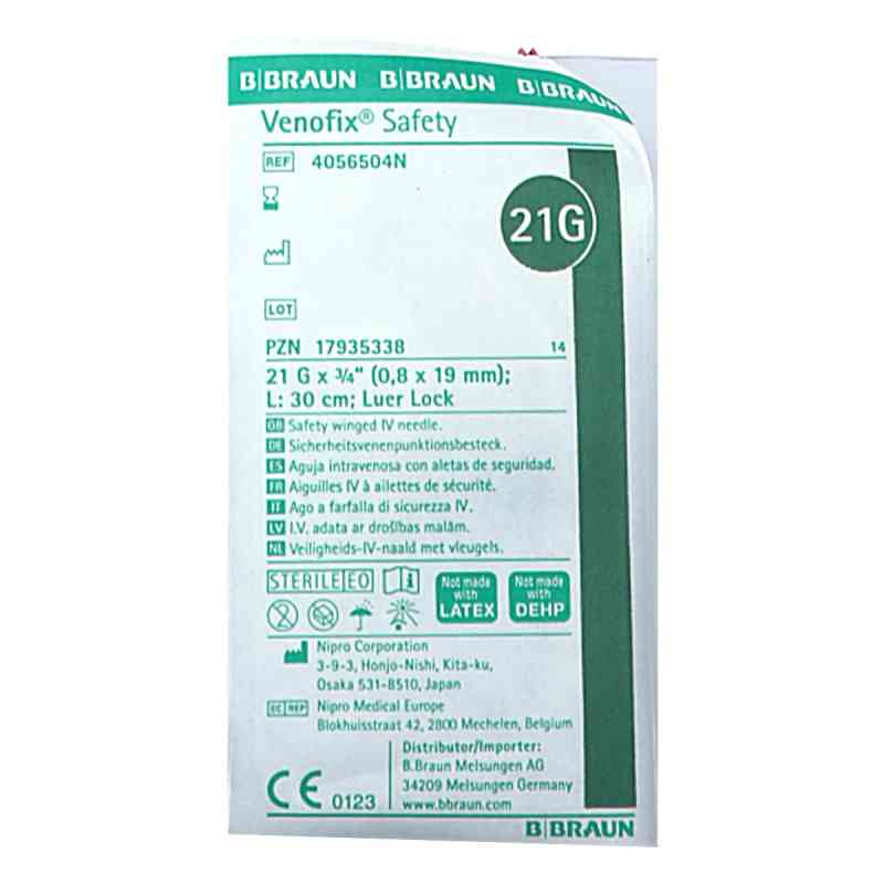 Venofix Safety Venenpunkt.21 G 0,8x19mm 30cm Grün 1 stk von B. Braun Melsungen AG PZN 17935338