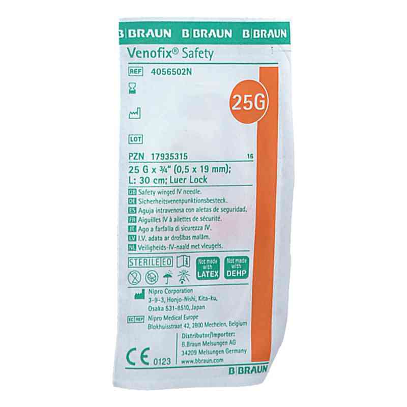 Venofix Safety Venenpunkt.25 G 0,5x19mm 30cm Orang 1 stk von B. Braun Melsungen AG PZN 17935315