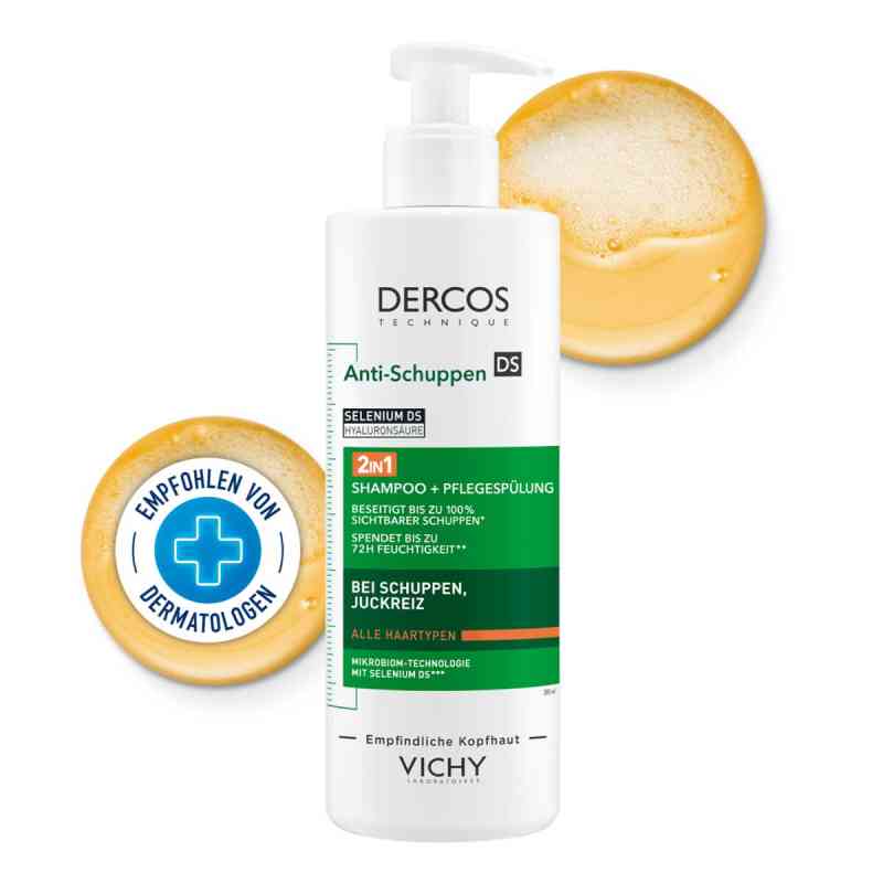 Vichy Dercos 2in1 Anti-Schuppen Shampoo + Pflegespülung  390 ml von L'Oreal Deutschland GmbH PZN 19180683