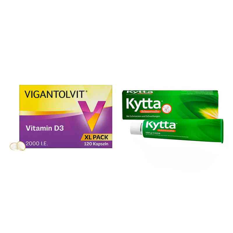 Vigantolvit 2000 i.E. Vitamin D3 120 stk + Kytta Schmerzsalbe 15 1 stk von WICK Pharma - Zweigniederlassung der Procter & Gam PZN 08102458