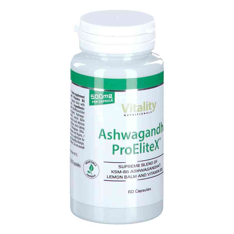 Vitality Nutritionals Ashwagandha ProEliteX 500 mg Kapseln 60 stk von Vision Healthcare B.V. PZN 20102263