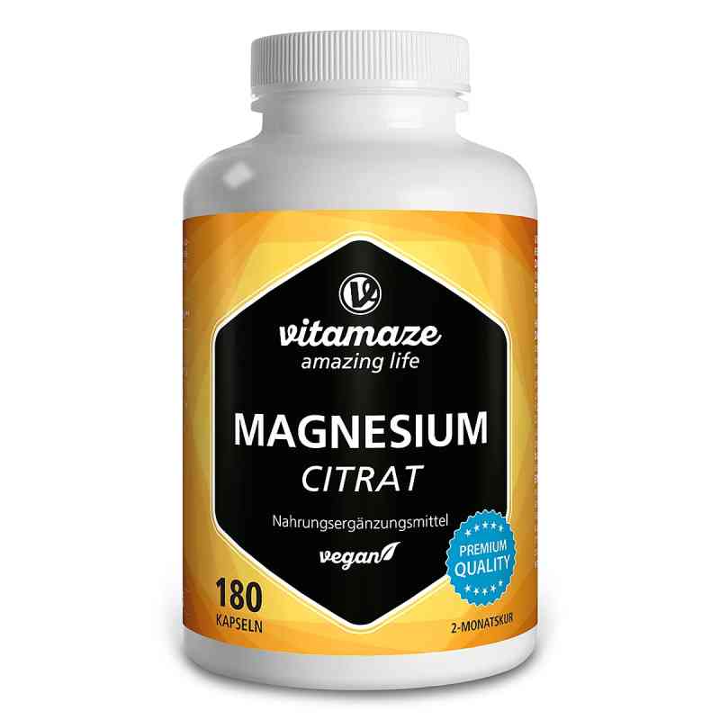 Vitamaze Magnesiumcitrat 360 mg vegan Kapseln 180 stk von Vitamaze GmbH PZN 16018640