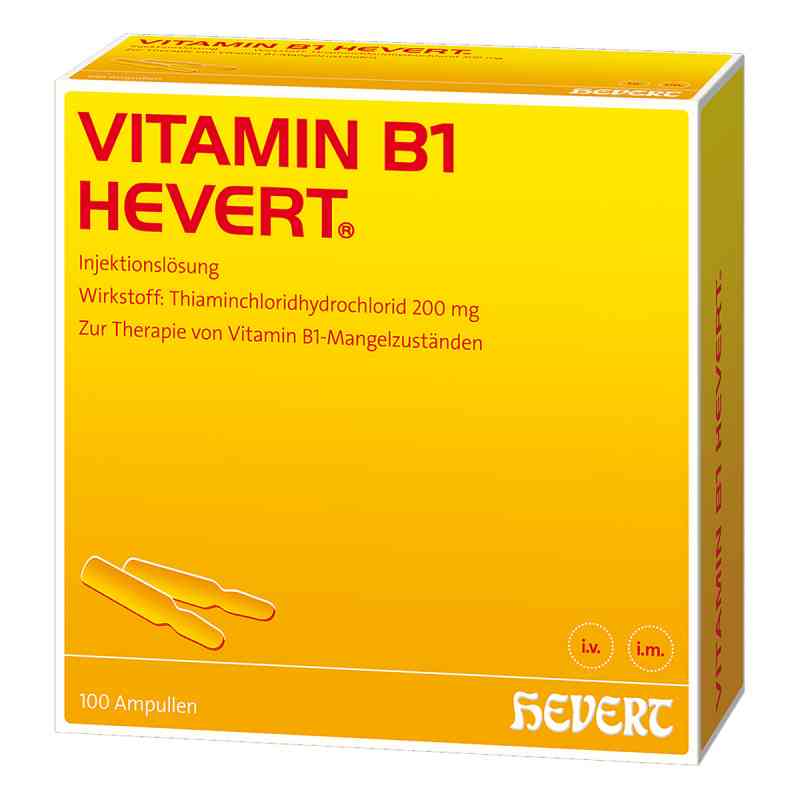 Vitamin B1 Hevert Ampullen 100 stk von Hevert-Arzneimittel GmbH & Co. K PZN 03919962