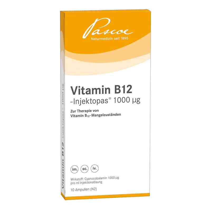 Vitamin B12 Injektopas 1000 [my]g Injektionslösung 10X1 ml von Pascoe pharmazeutische Präparate GmbH PZN 03262634
