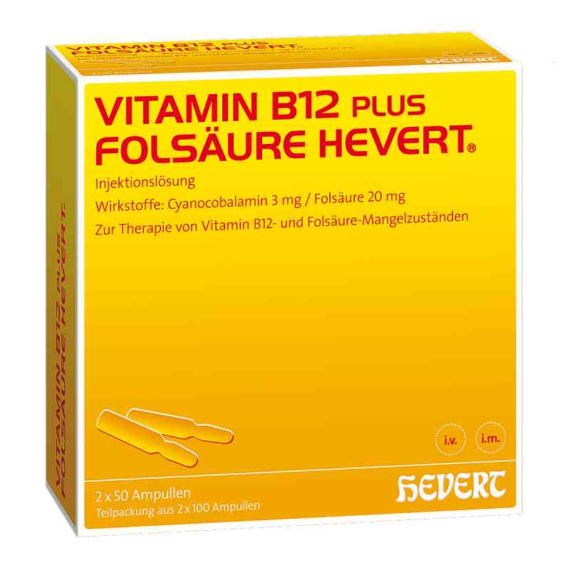 Vitamin B12 plus Folsäure Hevert Ampullen-Paare 2X100 stk von Hevert-Arzneimittel GmbH & Co. K PZN 04674439