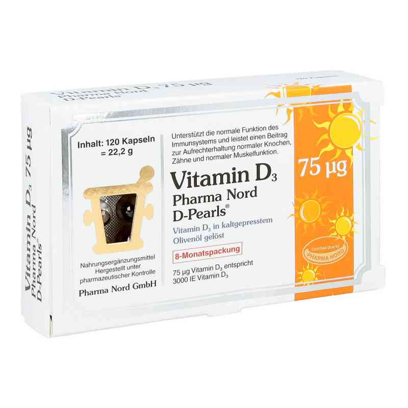 Vitamin D3 75 [my]g Pharma Nord D-pearls Kapseln 120 stk von Pharma Nord Vertriebs GmbH PZN 15570861
