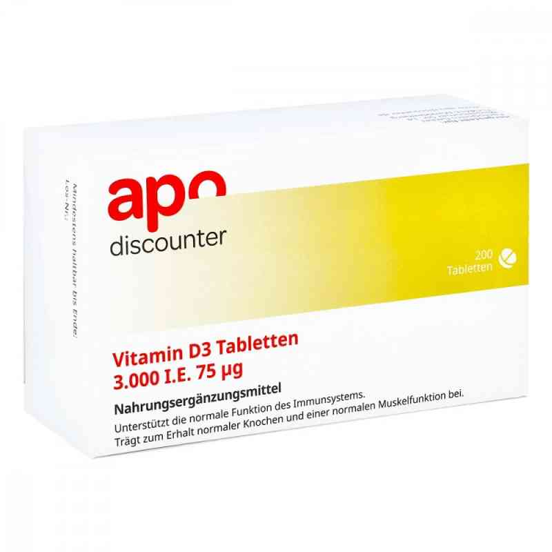 Vitamin D3 Tabletten 3000 I.e. 75 [my]g mit Vitamin D 3 200 stk von Apologistics GmbH PZN 16511056