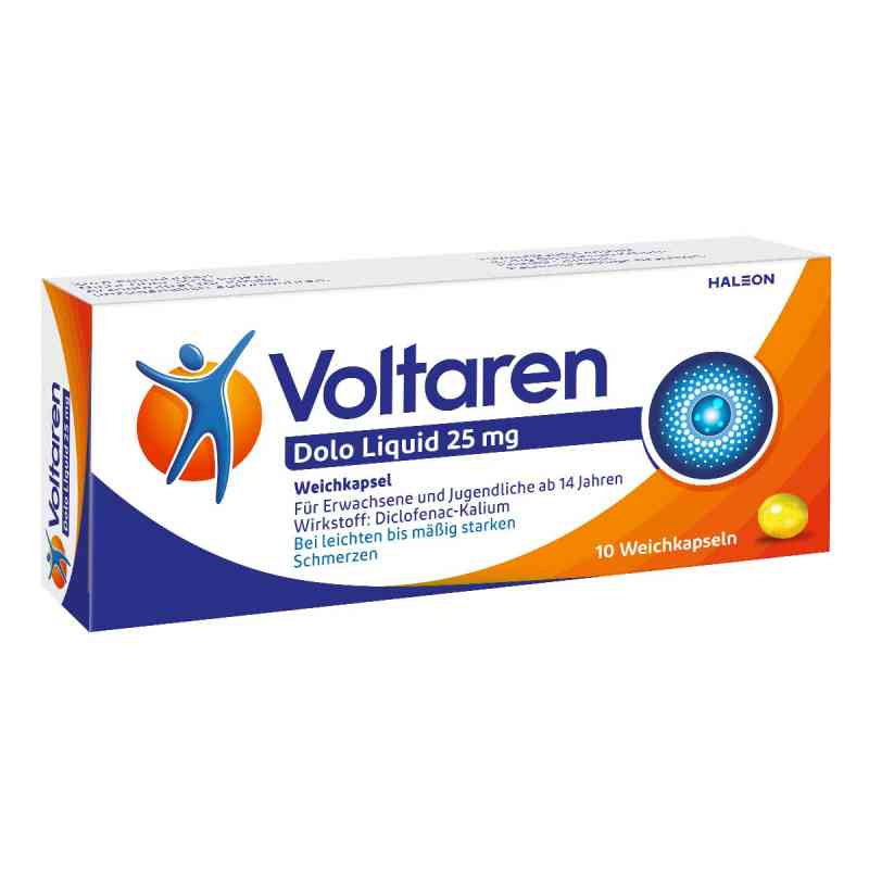 Voltaren Dolo Liquid 25mg Weichkapsel mit Diclofenac 10 stk von Haleon Germany GmbH PZN 05023922