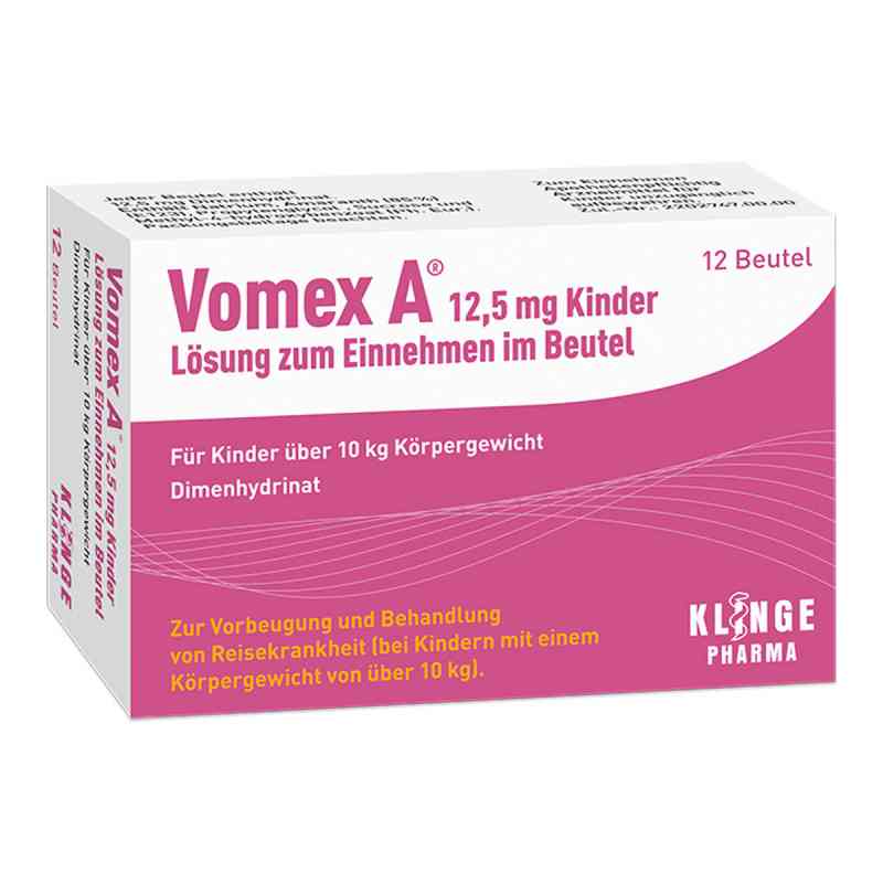 Vomex A 12,5 mg Kinder Lösung zur, zum einnehmen im Beutel 12 stk von Klinge Pharma GmbH PZN 16238531