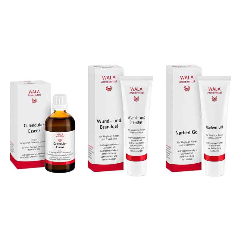 Wala Wund- und Brandgel + Narben Gel + Calendula Essenz 1 Set von WALA Heilmittel GmbH PZN 08106472