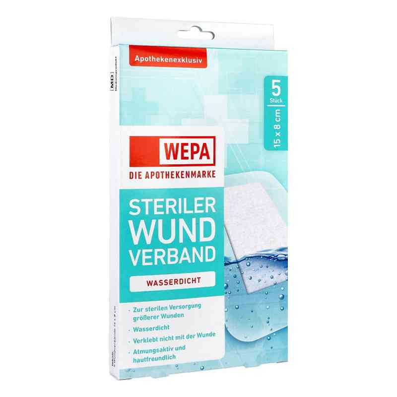 Wepa Wundverband wasserdicht 8x15 cm steril 5 stk von WEPA Apothekenbedarf GmbH & Co KG PZN 16234220